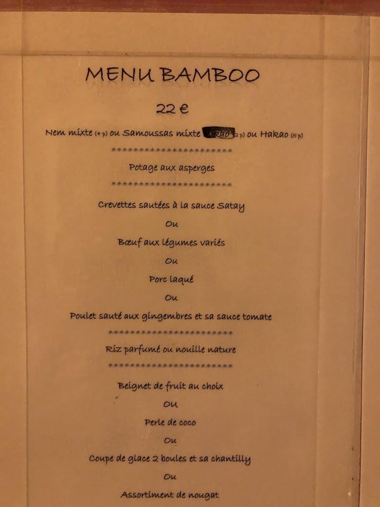 Bamboo restaurant Millau - Menu Image 3